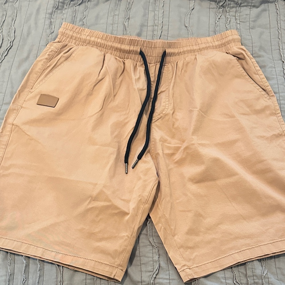 Men's Tan Shorts with Drawstring